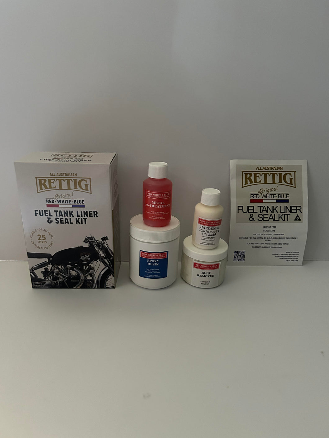 Red, White & Blue Fuel Tank Liner/Sealer Kit